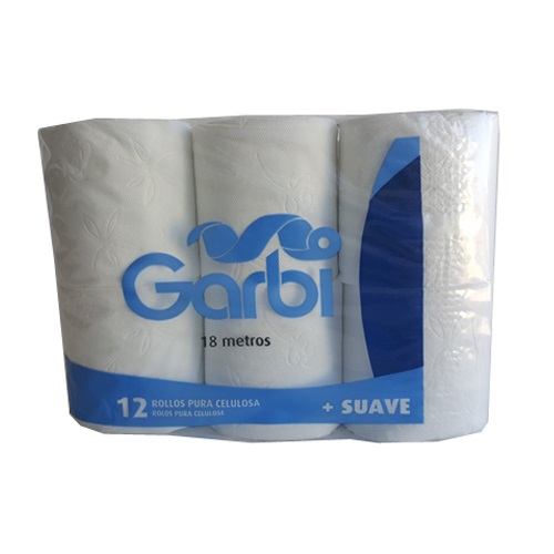 PAPEL HIGIENICO PURA CELULOSA 18 M (150 SERVICIOS) FARDO 108 ROLLOS